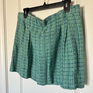 GUC J. Crew Mint Green and Royal Blue Tweed Skirt